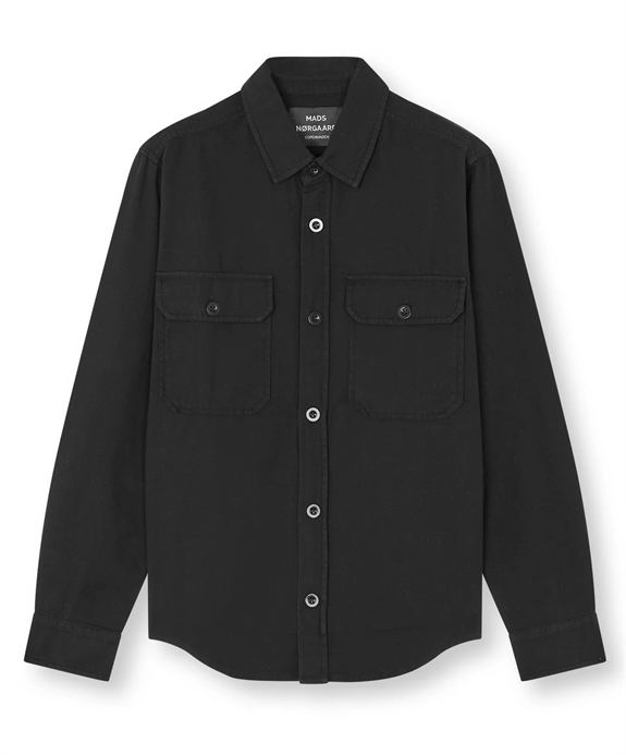 Mads Nørgaard Dyed Canvas Skyler Shirt - Black